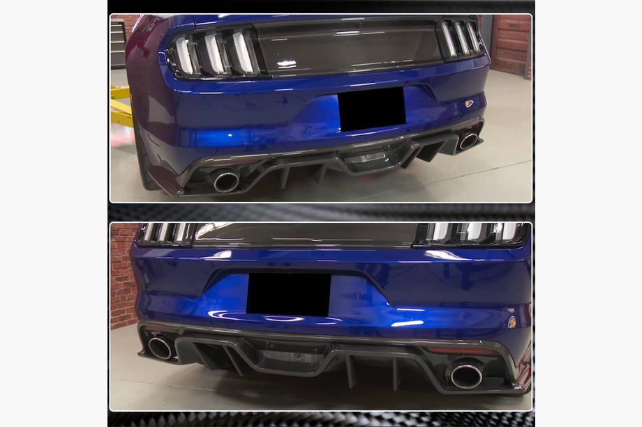 Ford Mustang 2015–2023 Achterbumper diffuser V2 (2015-2017, Carbon) Foto 4
