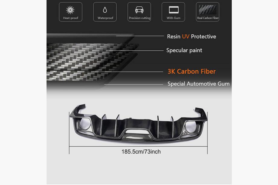 Ford Mustang 2015–2023 Achterbumper diffuser V2 (2015-2017, Carbon) Foto 5