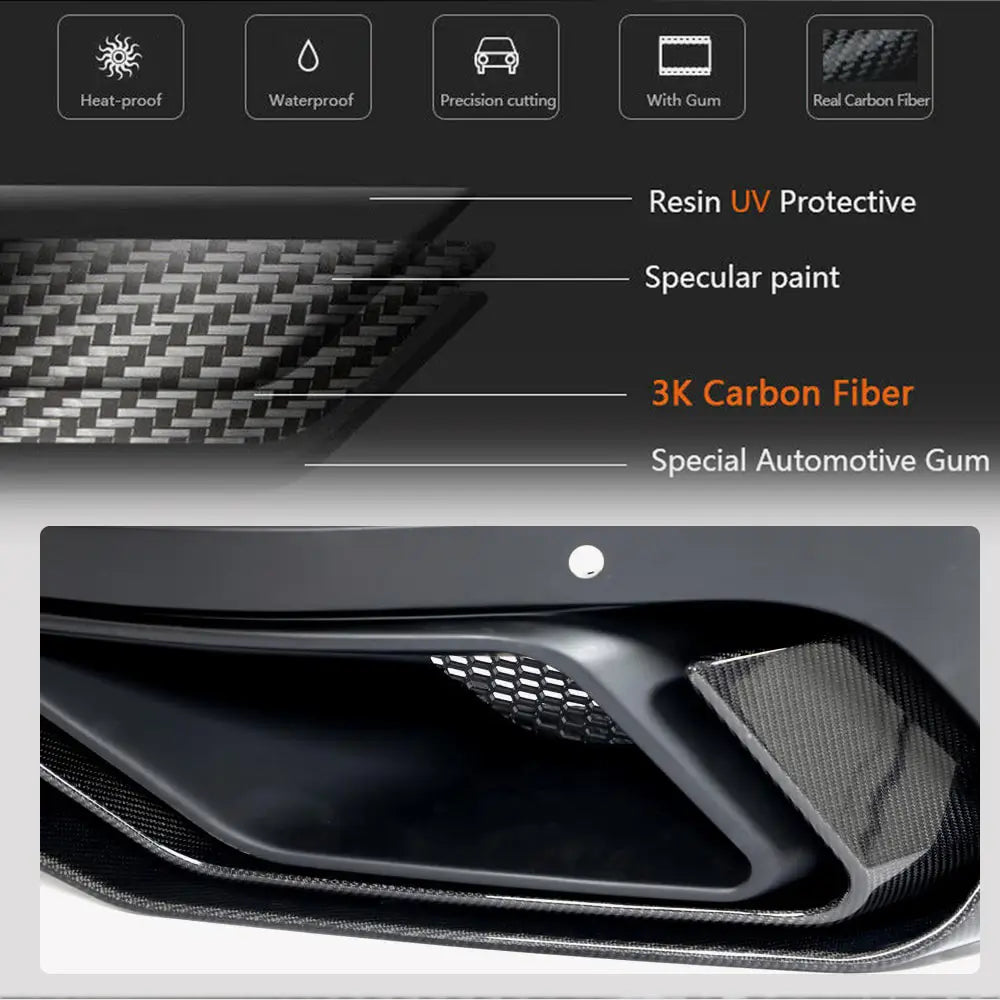 Achterbumper diffuser (2021-2024, Carbon) foto 4