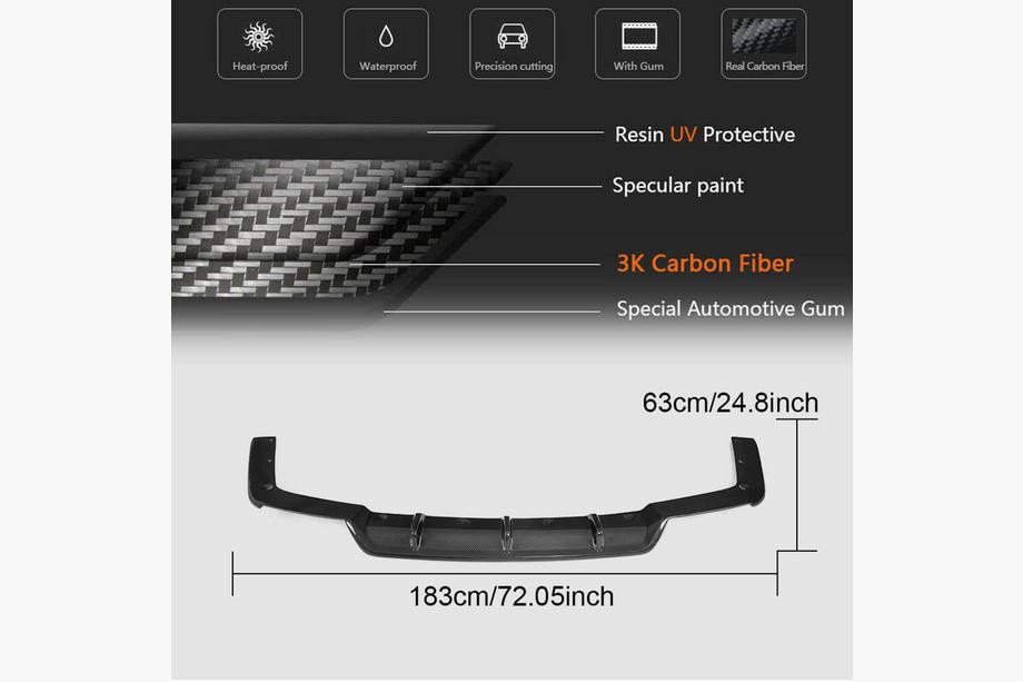 Maserati Ghibli 2013–2023 Achterbumper diffuser (voor Base 2018-2020, carbon) Foto 5