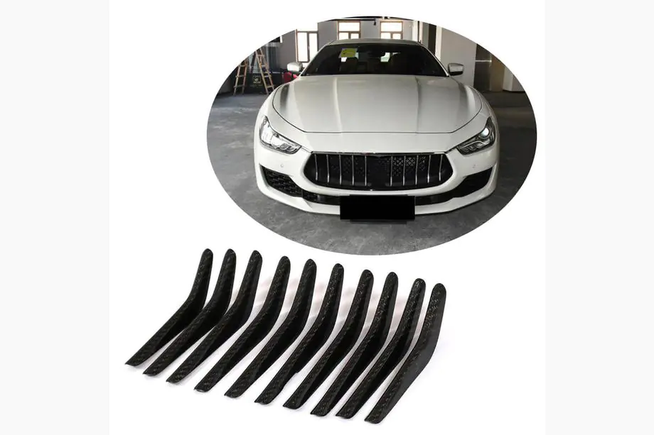 Maserati Ghibli 2013–2023 Carbon grillelijsten voor de radiatorgrille (voor Base/S/S Q4 2018-2020) Foto 1