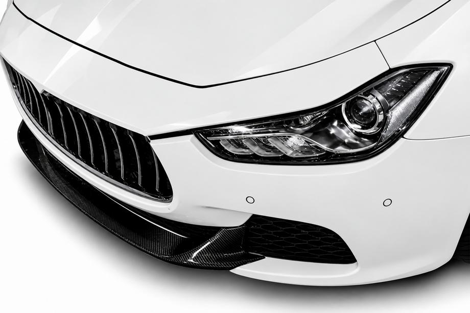 Maserati Ghibli 2013–2023 Voorbumper lip Lip V2 (voor Base/S/S Q4 2013-2017, carbon) Image