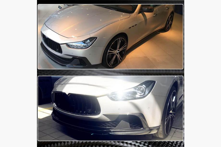 Maserati Ghibli 2013–2023 Carbon frontbumper splitters (voor Base/S/S Q4 2013-2017) Foto 3
