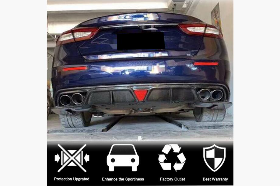 Maserati Quattroporte 2013–2023 Achterbumperdiffuser V1 (voor S/S Q4 2017-2020, Carbon) Foto 2