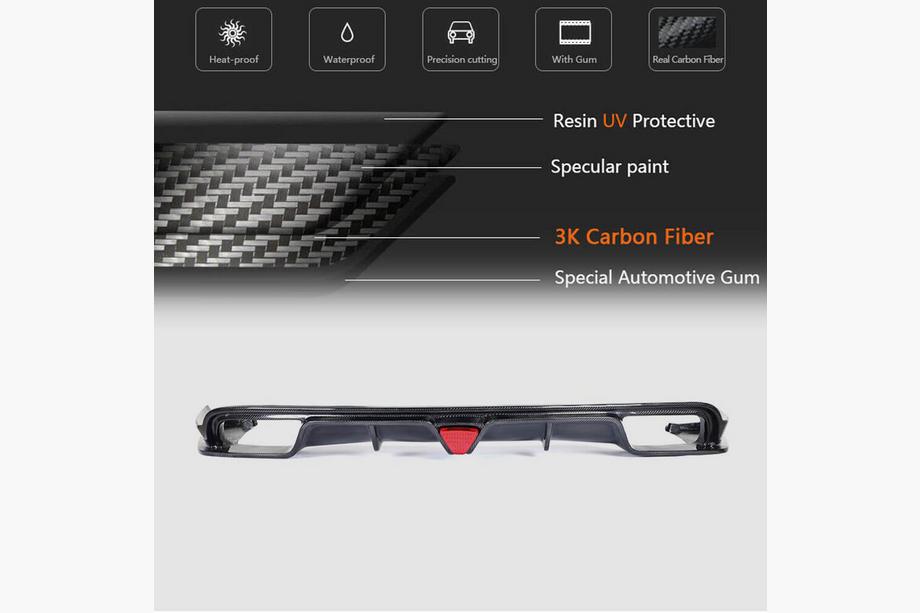Maserati Quattroporte 2013–2023 Achterbumperdiffuser V1 (voor S/S Q4 2017-2020, Carbon) Foto 5