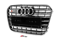 Audi A6 C7 2011–2017 Zwarte voorgrille met chromen omlijsting S-style (2011-2014) foto 2