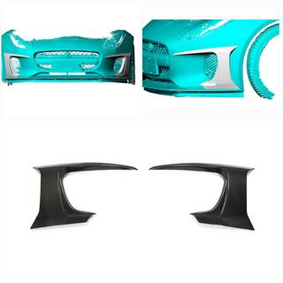 Carbon voorbumper trims (voor Base 2017-2019) Jaguar F-Type 2013–2024 foto 2