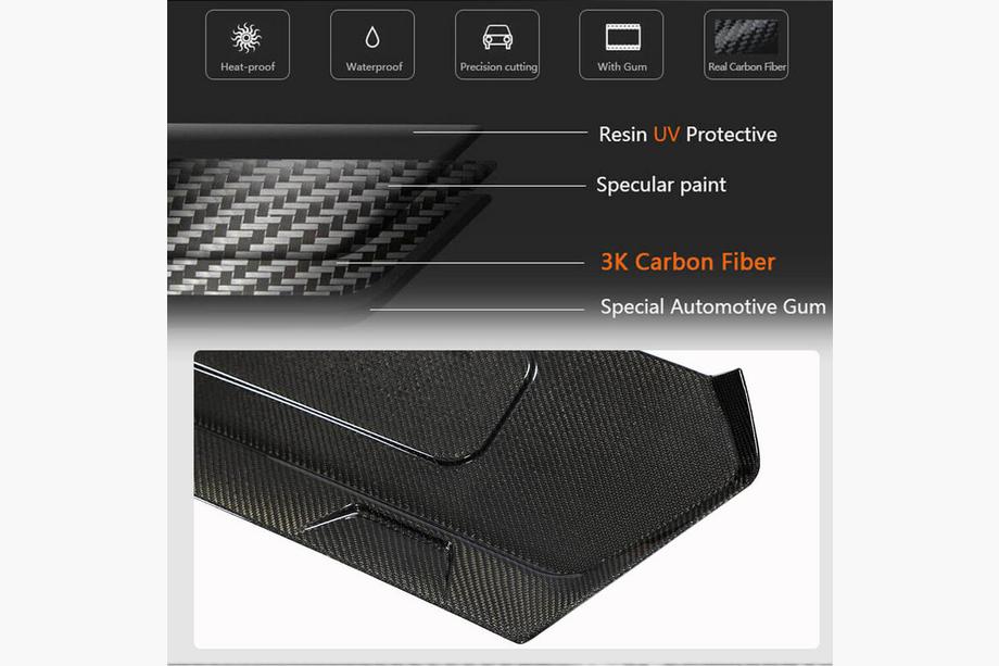 Chevrolet Corvette C8 2019– Carbon kofferbakdeksel cover (2019-2022, Carbon) Foto 4