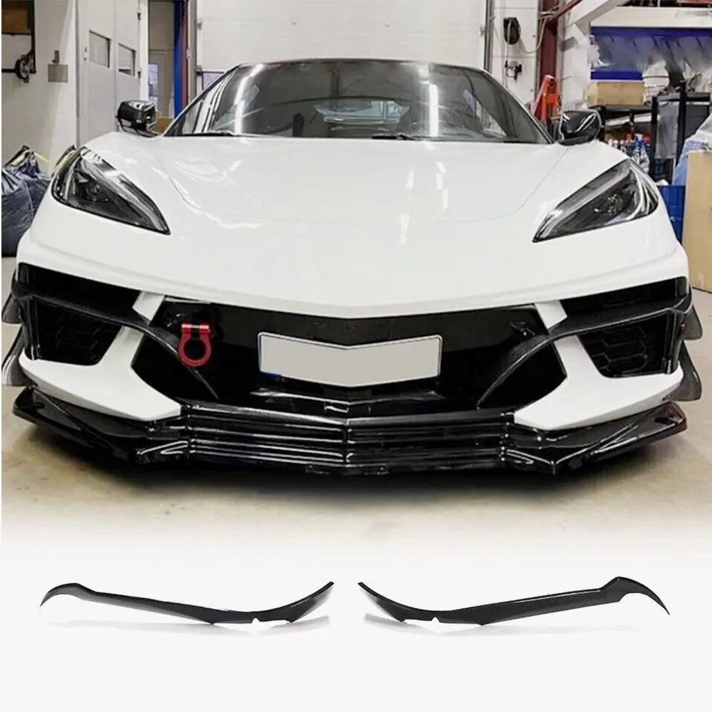 Carbon lippen voor de voorbumper (2019-2022, Carbon) Chevrolet Corvette C8 2019– foto 1