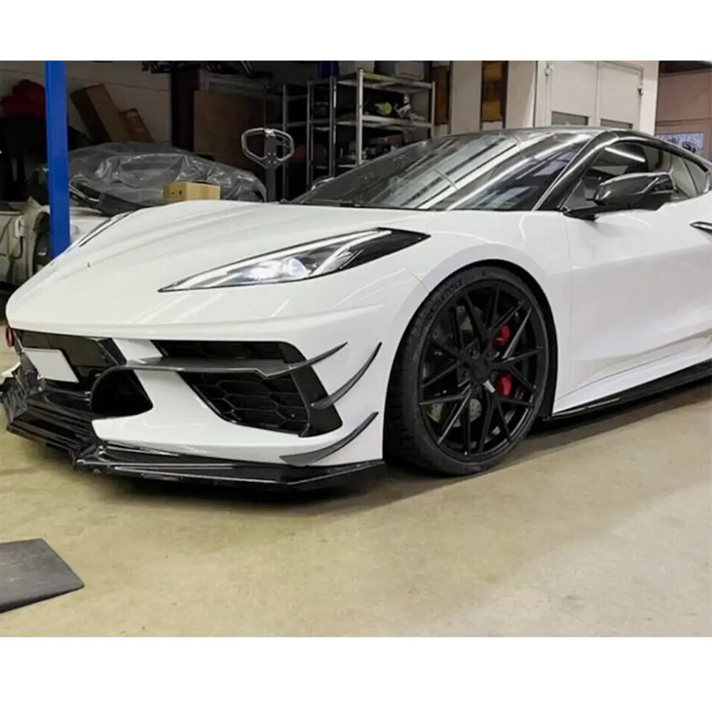 Carbon lippen voor de voorbumper (2019-2022, Carbon) Chevrolet Corvette C8 2019– foto 2