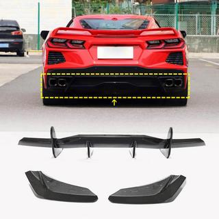 Achterbumper diffuser V1 (2019-2022, Carbon) Chevrolet Corvette C8 2019– foto 1