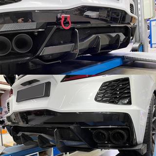 Achterbumper diffuser V2 (2019-2022, Carbon) Chevrolet Corvette C8 2019– foto 3