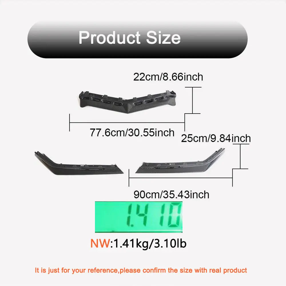 Frontbumper lip spoiler (voor Z06, 2020-2024, carbon) Chevrolet Corvette C8 2019– foto 4