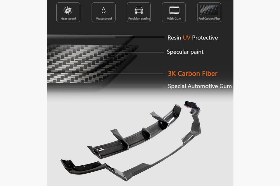 Chevrolet Corvette C8 2019– Achterbumper diffuser (voor Z06, 2022-2024, carbon) Foto 3