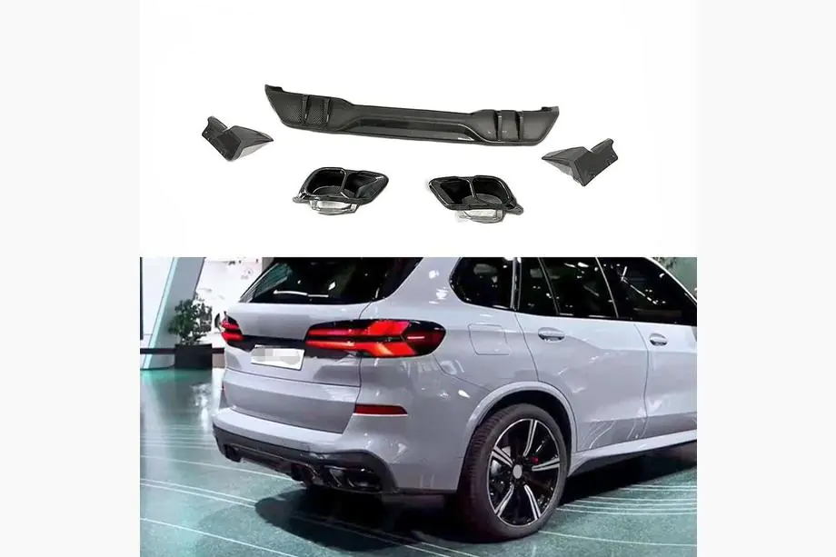 BMW X5 G05 2019–2026 Paradigma achterbumper diffuser (voor M-Sport, 2023+, echt carbon) Image