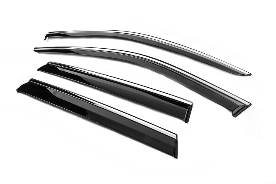 Jeep Grand Cherokee WK2 2010–2021 Windschermen met chromen sierlijst Niken Luxury (4 stuks) Foto 2