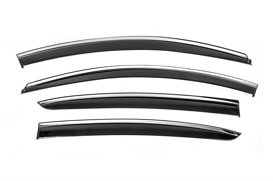 Renault Megane IV 2016–2025 Winddeflectoren met chroomlijst Niken Luxury (HB, 4 stuks) Image