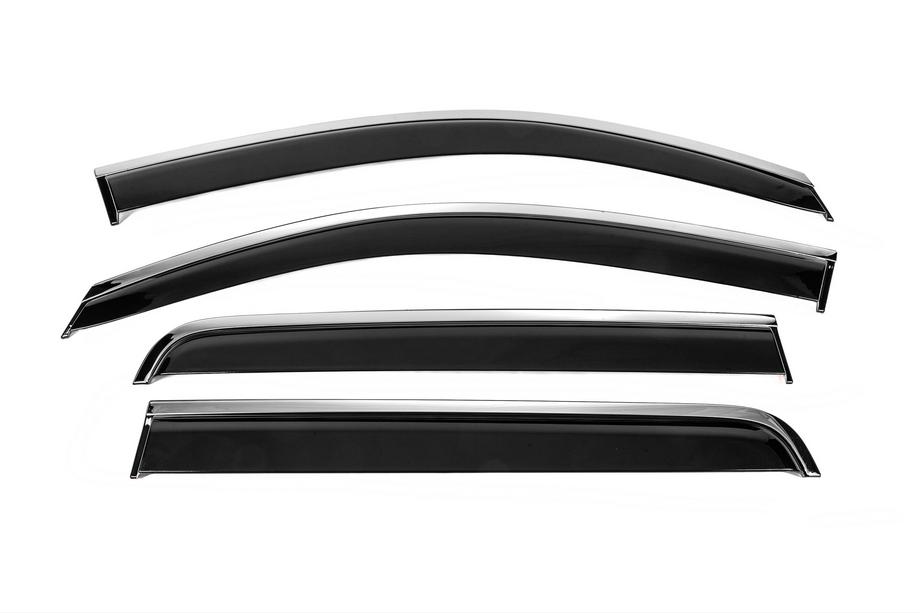 Toyota Hilux 2006–2015 Raamwinddeflectoren met chroomlijst Niken Luxury (2011-2015, 4 stuks) Image