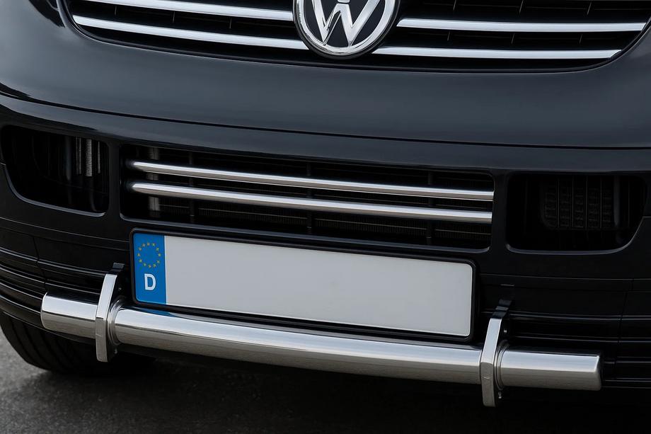Volkswagen T5 Transporter 2003–2010 Afdeklijsten voor bumperrooster (2-delig, RVS) Carmos - Turks staal Image