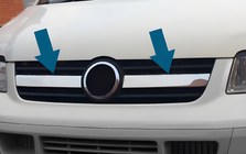 Volkswagen T5 Transporter 2003–2010 Midden grillelijsten (2 stuks, RVS) OmsaLine - Italiaans roestvrij staal foto 6