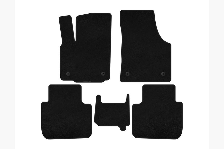 Volkswagen Atlas (Terramont) 2016– Deluxe textiele automatten (2 rijen, 7-zits, zwart) Image