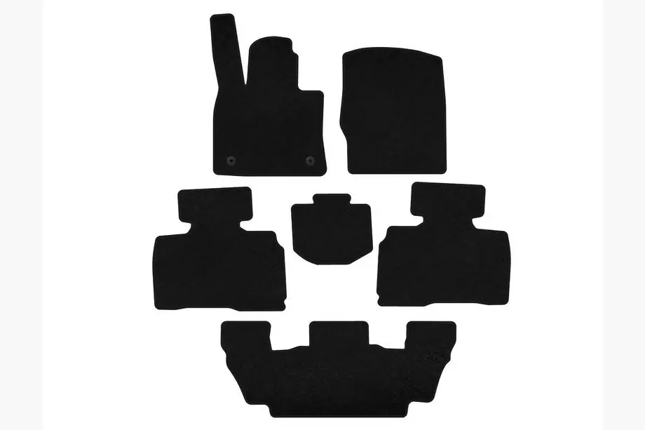 Ford Explorer 2019– Deluxe textielen automatten (3 rijen, 7-zits, zwart) Image