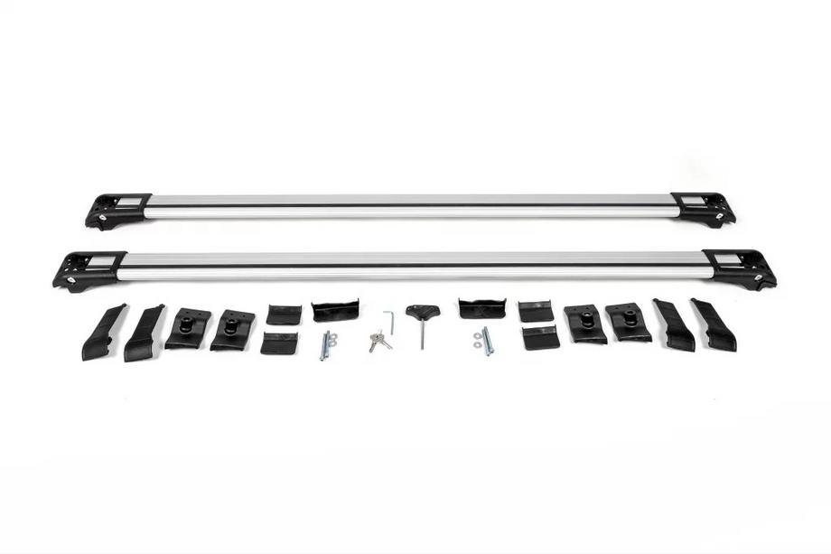 Kia Carnival 2021– Dakdragers (dwarsdragers) voor standaard dakrails, afsluitbaar met sleutel, WingBar V1 (2 stuks) tot 110 cm, zwart Foto 12