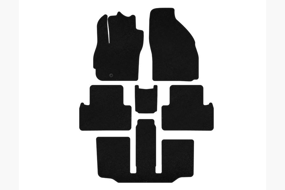 Mazda 5 2005–2009 Premium textiele automatten (3 rijen, 7-zits, zwart) Image