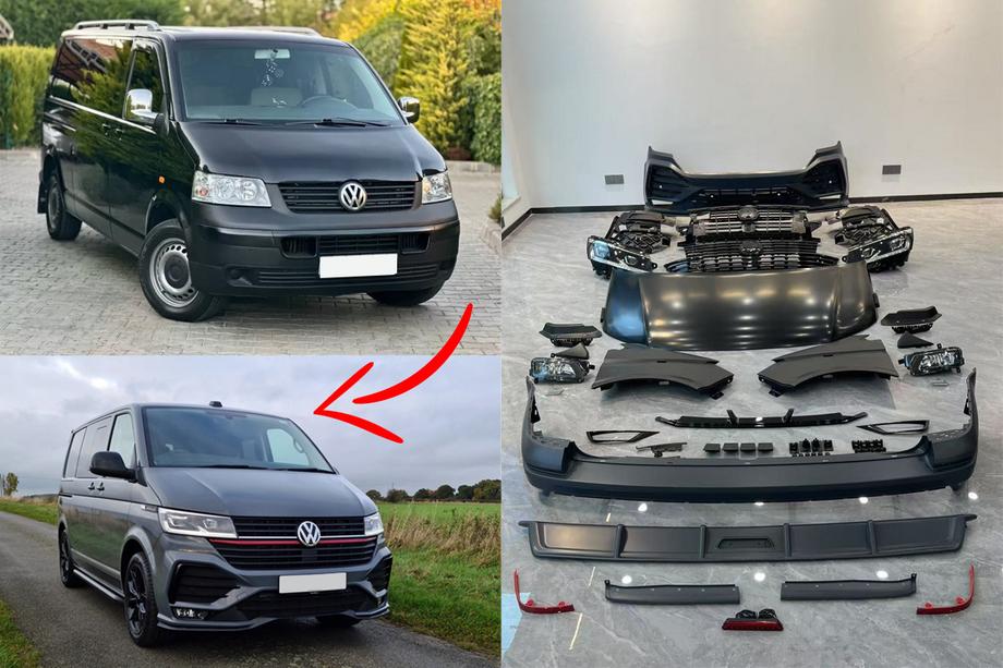Volkswagen T5 Transporter 2003–2010 Facelift ombouwset naar T6.1 Sportline Foto 1