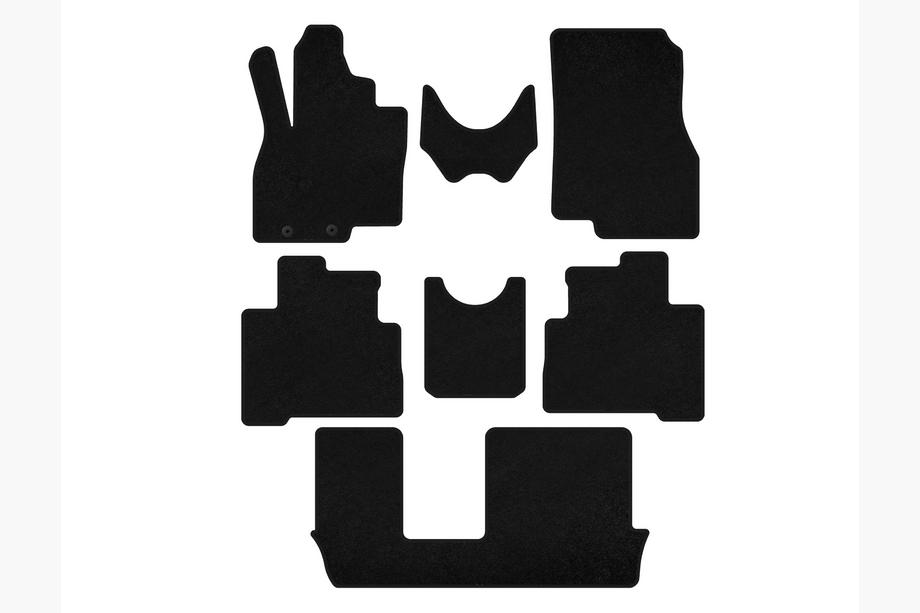 Mitsubishi Grandis 2003–2011 Premium textiele automatten (3 rijen, 7-zits, zwart) Image