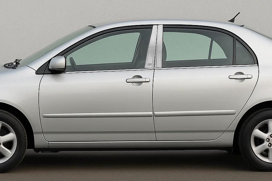 Toyota Corolla 2002–2007 Chromen raamstijl covers (4 stuks, RVS) Image