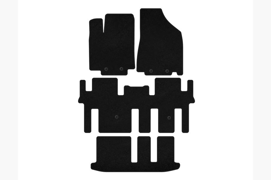 Nissan Pathfinder R52 2012–2021 Premium stoffen automatten (3 rijen, zwart) Image