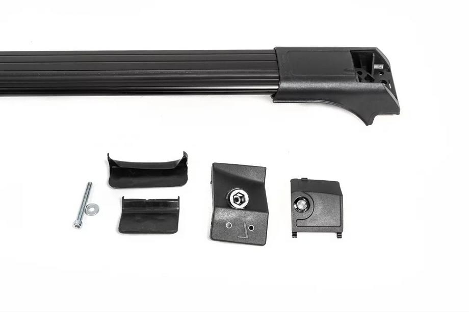 Volkswagen Caddy 2020– Dakdragers (dwarsbalken) voor standaard dakrails zonder sleutel Flybar V1 (2 stuks) tot 140 cm, grijs Foto 9