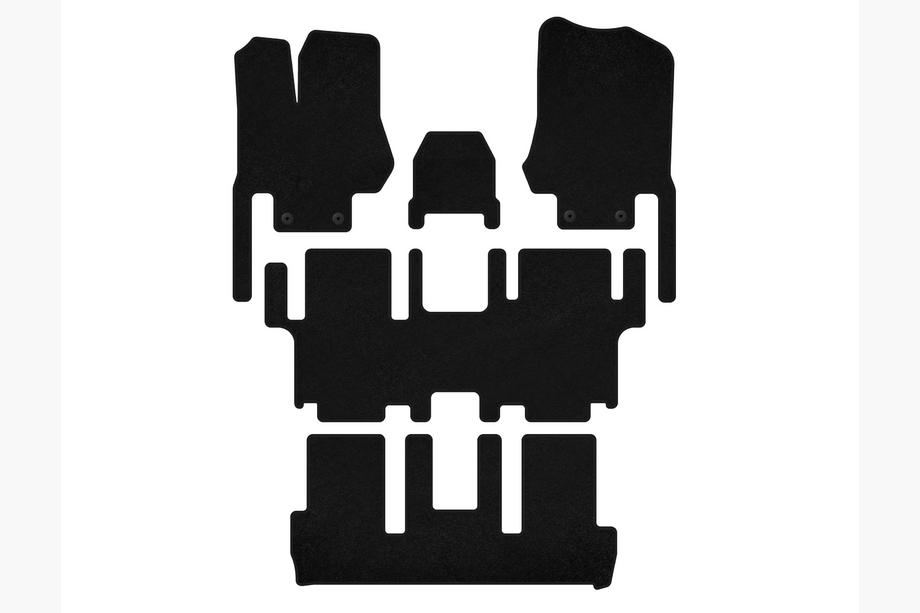 Nissan Quest 2011–2017 Premium textiele automatten (3 rijen, 7-zits, zwart) Image