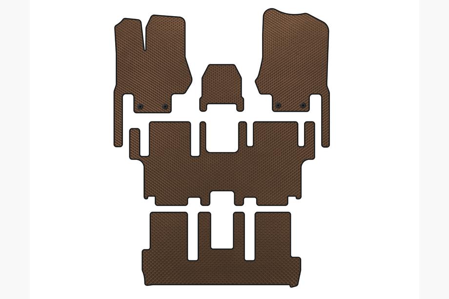 Nissan Quest 2011–2017 EVA automatten (3 rijen, 7-zits, bruin) Image