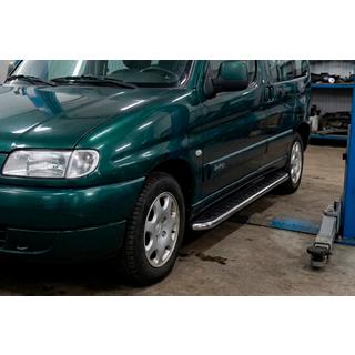 Maydos V1 zijtreden (set 2 stuks, aluminium + RVS) Peugeot Partner 1996–2008 foto 1