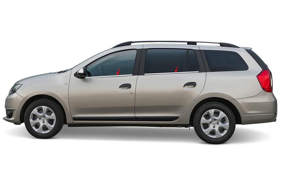 Dacia Logan MCV 2013–2020 Raamomlijsting (4-delig, RVS) OmsaLine - Italiaans roestvrij staal Image