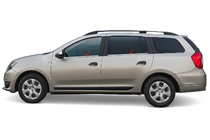 Renault Logan MCV 2013–2022 Raamomlijsting (4-delig, RVS) Carmos - Turks staal foto 1