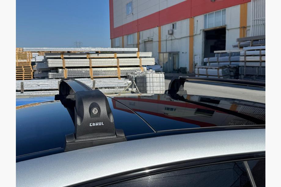 Mercedes EQE Dakdragers (dwarsbalken) voor originele bevestigingspunten Ecem V3 (2 stuks) Grijs, 110 cm Foto 8