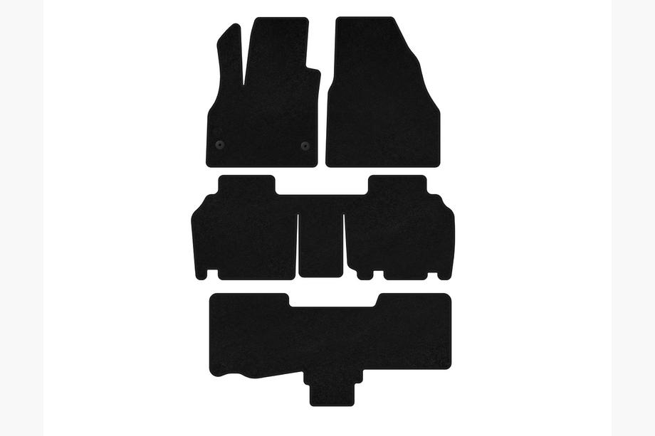 Renault Kangoo 2008–2020 Textielen automatten Classic (3 rijen, 5-deurs/7-zits, zwart) Image
