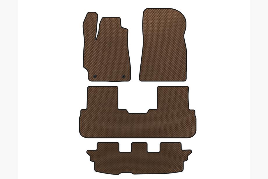 Toyota Highlander 2008–2013 EVA automatten voor interieur (3 rijen, bruin) Image