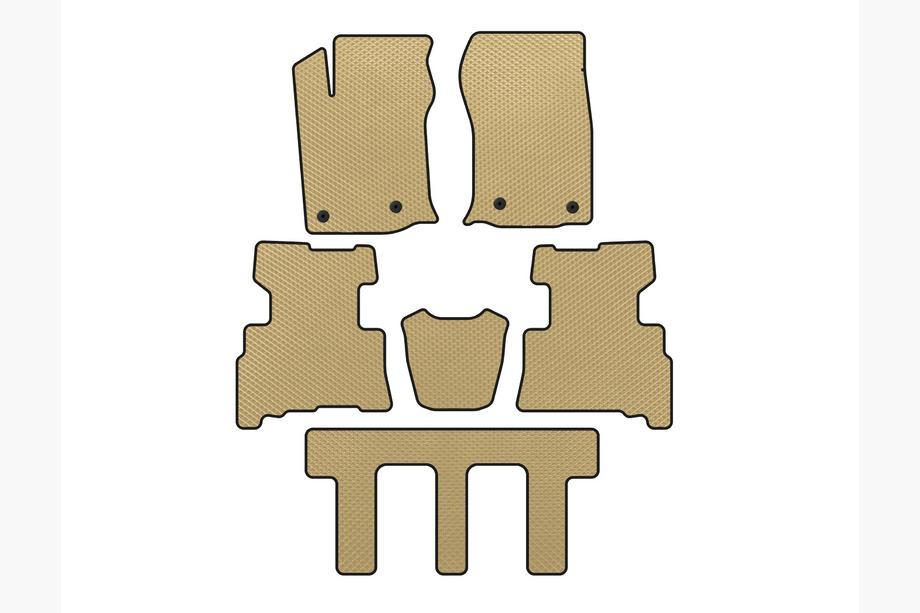 Toyota 4Runner 2009–2024 EVA automatten (3 rijen, 2014-2024, 7-zits, Beige) Image