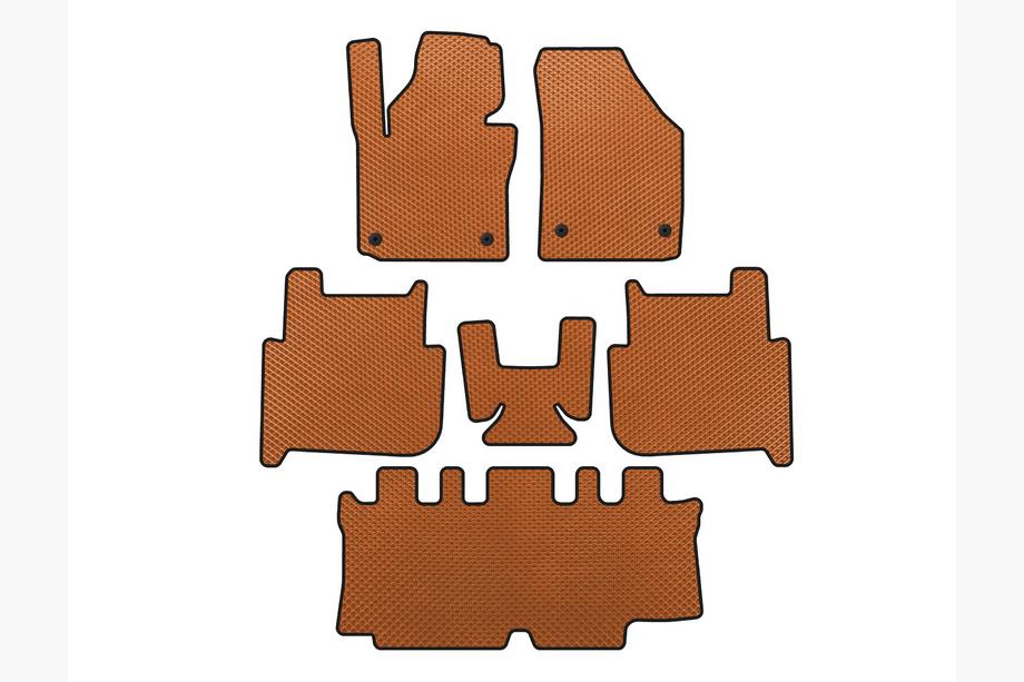 Volkswagen Touran 2003–2010 EVA automatten (3 rijen, 2006-2010, 7-zits, Oranje) Image