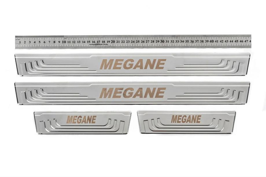 Renault Megane II 2004–2009 Dorpellijsten V-2 (4 stuks, RVS) Image