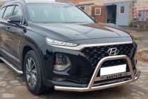 Hyundai Santa Fe 4 2018–2023 Bullbar met snor WT006 (RVS) foto 3