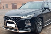 Hyundai Santa Fe 4 2018–2023 Bullbar met snor WT006 (RVS) foto 2