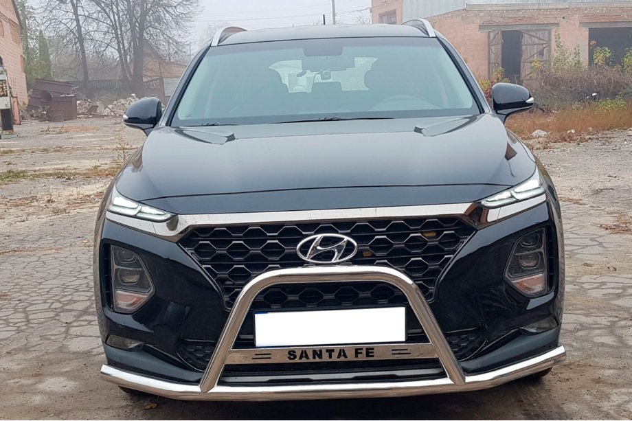 Hyundai Santa Fe 4 2018–2023 Bullbar met snor WT006 (RVS) Image