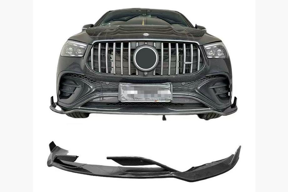 Mercedes GLE W167 2018– Voorbumper lipspoiler Lip (voor GLE53/AMG-Line 2023-2026, carbon) Foto 1