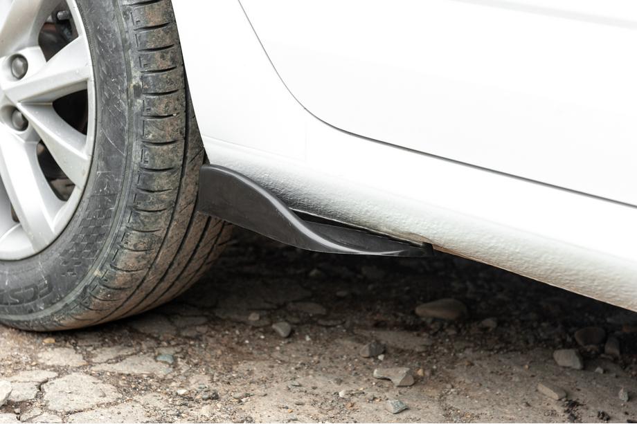 Universele flap sideskirt extensions type F (2 stuks, hoogglans zwart, ABS-kunststof) Foto 12
