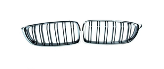 BMW 3 Serie F30/F31 2012–2019 M-Look nierengrille (voor F80, hoogglans zwart met chromen rand) foto 2